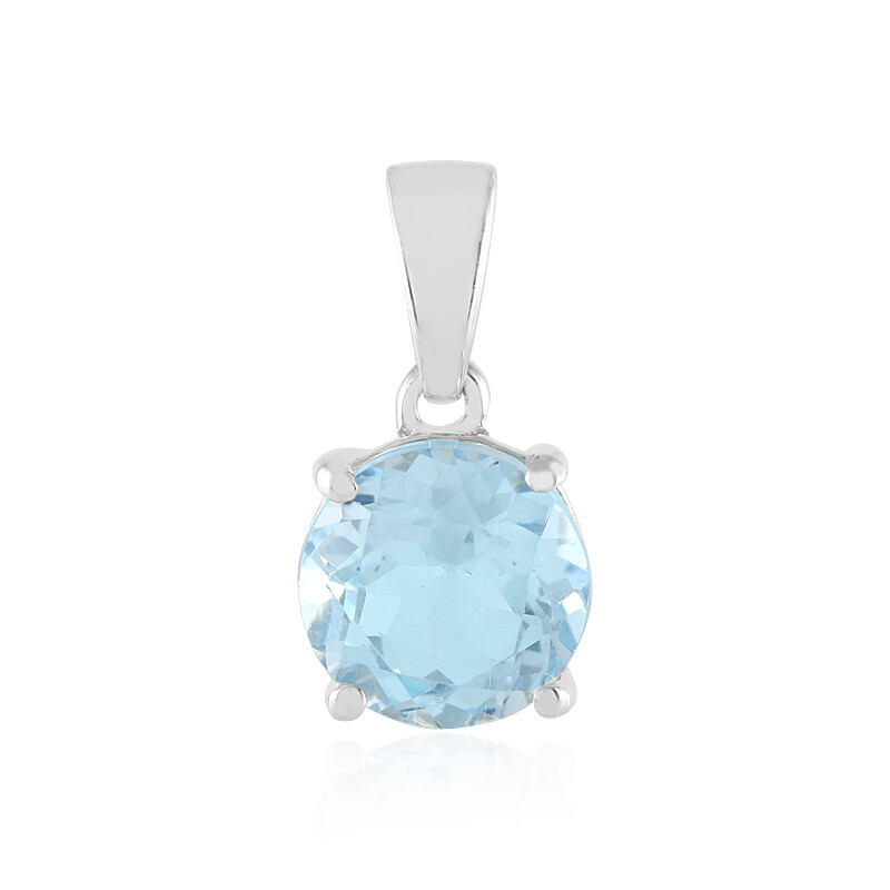 Pendentif Topaze Bleue Noble 2,5 Carats – Argent 925, Bleu Ciel, Schmucktime