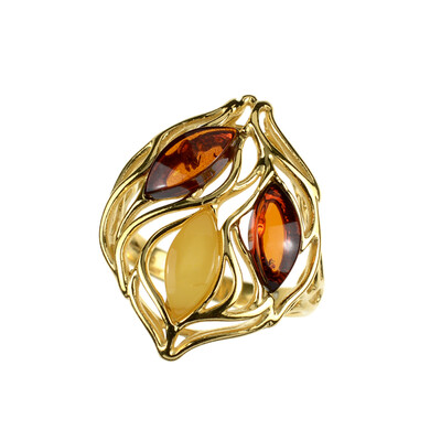 Bague en argent et Ambre baltique (dagen)