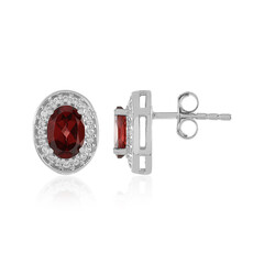 Boucles d'oreilles en argent et Grenat du Mozambique