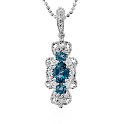 Collier en argent et Topaze bleu de Londres (Dallas Prince Designs)