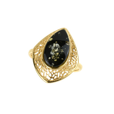 Bague en argent et Ambre baltique (dagen)