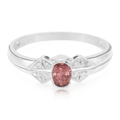 Bague en argent et Saphir Padparadscha