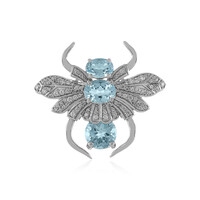 Pendentif en argent et Topaze bleu ciel