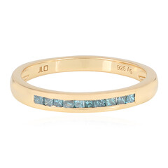 Bague en argent et Diamant bleu I1