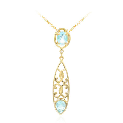 Collier en argent et Topaze bleu ciel