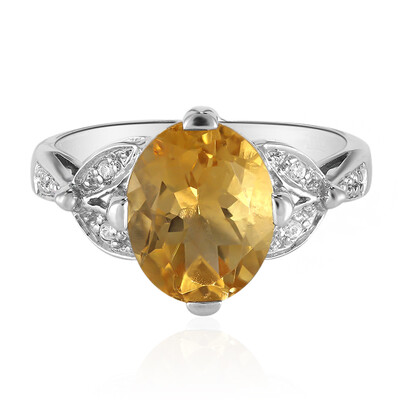 Bague en argent et Citrine