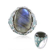 Bague en argent et Labradorite bleue de Maniry (Adela Silber)