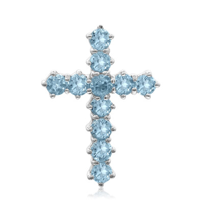 Pendentif en argent et Topaze bleu Suisse