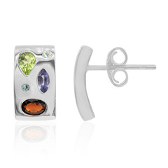 Boucles d'oreilles en argent et Grenat du Mozambique