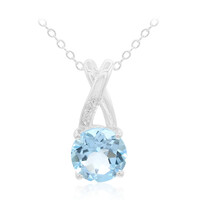 Collier en argent et Topaze bleu ciel