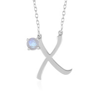 Collier en argent et Pierre de Lune arc-en-ciel