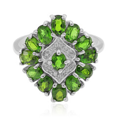 Bague en argent et Diopside de Russie