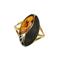 Bague en argent et Ambre baltique