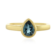 Bague en argent et Topaze bleu de Londres