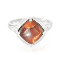 Bague en argent et Œil-de-tigre rouge