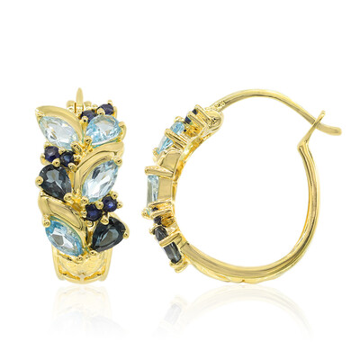 Boucles d'oreilles en argent et Topaze bleu Suisse
