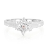 Bague en argent et Saphir rose de Ceylan