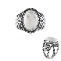 Bague en argent et Howlite (Desert Chic)