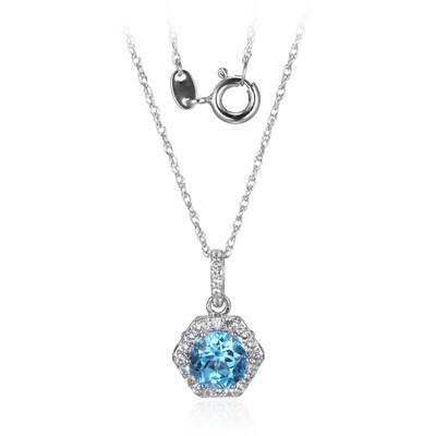 Collier en argent et Topaze bleu Suisse