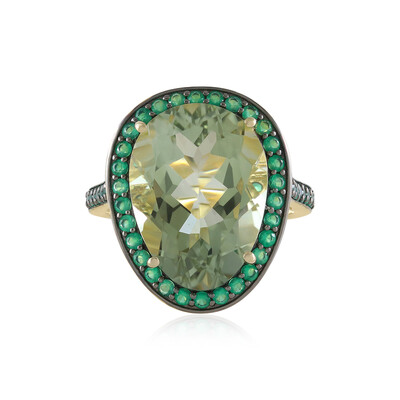 Bague en argent et Améthyste verte