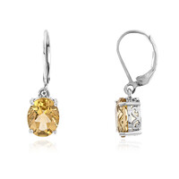 Boucles d'oreilles en argent et Quartz champagne