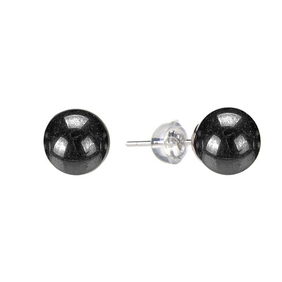 Boucles d'oreilles en argent et Hématite noire