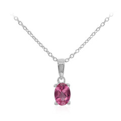 Collier en argent et Topaze mystique flamant rose