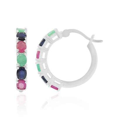 Boucles d'oreilles en argent et Emeraude