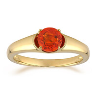 Bague en or et Opale de feu mexicaine AAA