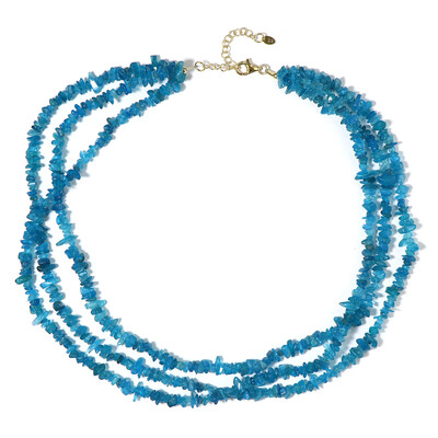Collier en argent et Apatite bleu néon