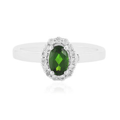 Bague en argent et Diopside de Russie