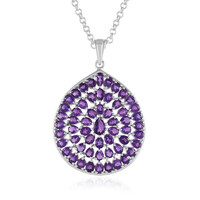 Collier en argent et Améthyste de Zambie