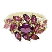 Bague en or et Grenat Rhodolite