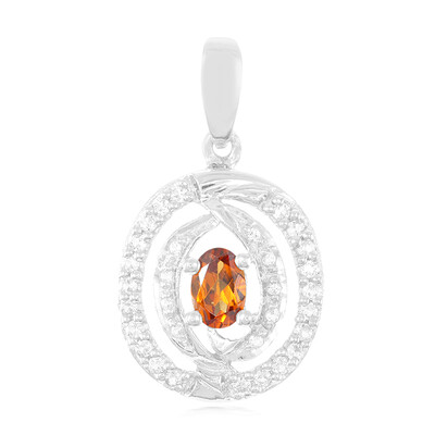 Pendentif en argent et Grenat Hessonite