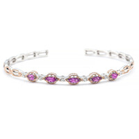 Bracelet en argent et Grenat violet à couleur changeante (Gems en Vogue)