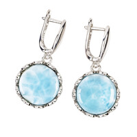 Boucles d'oreilles en argent et Larimar
