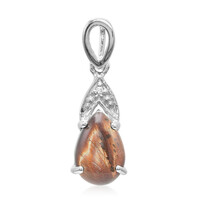 Pendentif en argent et Œil-de-tigre rouge