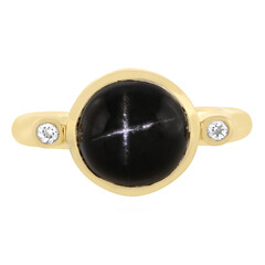 Bague en argent et Diopside étoilé d'Inde