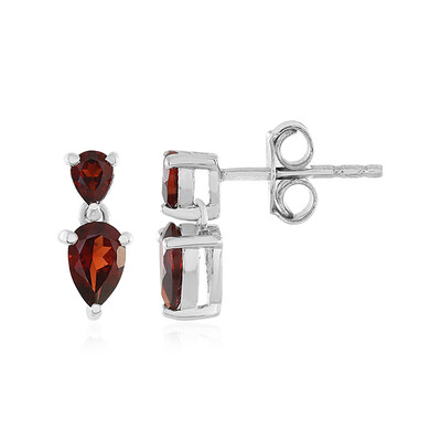 Boucles d'oreilles en argent et Grenat du Mozambique