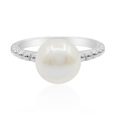 Bague en argent et Perle de culture d'eau douce (TPC)