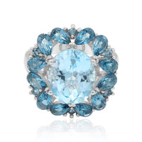Bague en argent et Topaze bleu ciel