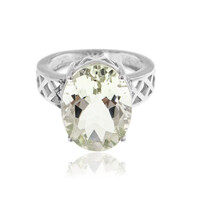 Bague en argent et Améthyste verte