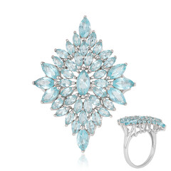 Bague en argent et Apatite bleue