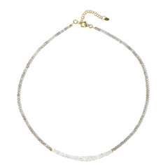 Collier en argent et Pierre de Lune arc-en-ciel