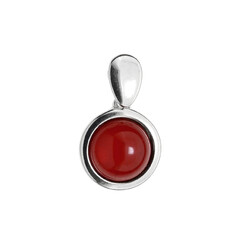 Pendentif en argent et Ambre rouge de Colombie