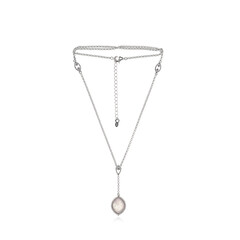 Collier en argent et Quartz rose