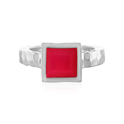 Bague en argent et Calcedoine framboise (MONOSONO COLLECTION)