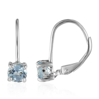 Boucles d'oreilles en argent et Topaze bleu ciel
