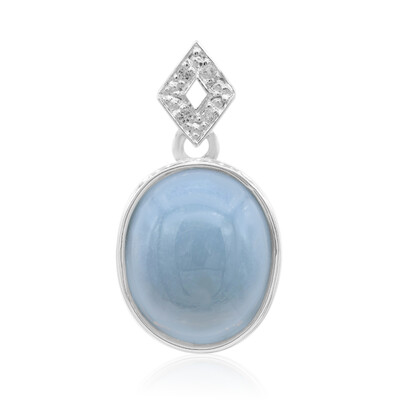 Pendentif en argent et Opale bleue de Madagascar