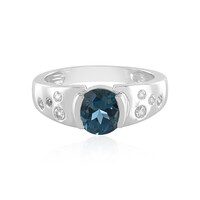Bague en argent et Topaze bleu de Londres